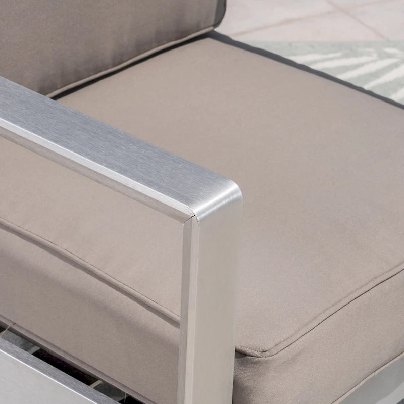 Canapé deux places et table basse Aviara en aluminium de Christopher Knight Home