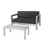 Canapé deux places et table basse Aviara en aluminium de Christopher Knight Home