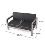Canapé deux places et table basse Aviara en aluminium de Christopher Knight Home