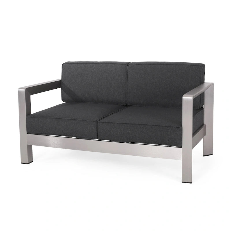 Canapé deux places et table basse Aviara en aluminium de Christopher Knight Home