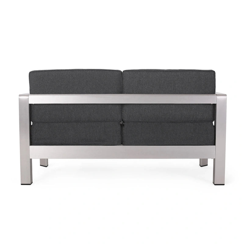 Canapé deux places et table basse Aviara en aluminium de Christopher Knight Home