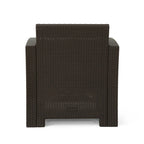 Ensemble de conversation Houston Outdoor 2 places en osier imprimé avec foyer, par Christopher Knight Home