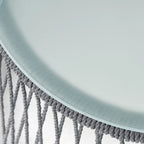 Table d'appoint d'extérieur Southport en acier et corde avec plateau en verre trempé par Christopher Knight Home