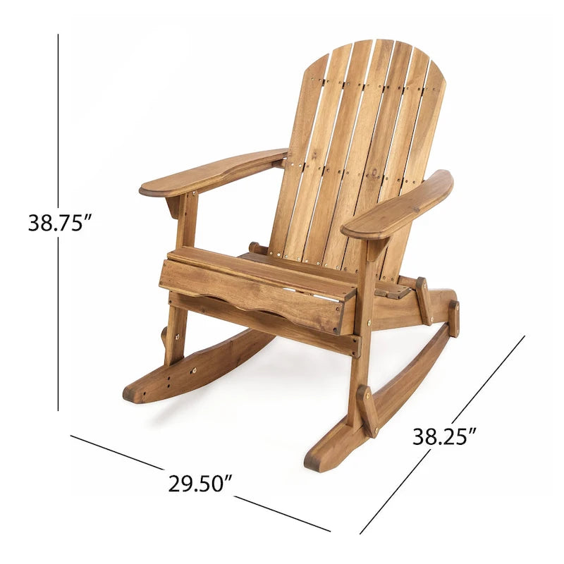 Ensemble de 5 chaises berçantes Adirondack Marrion Outdoor avec foyer extérieur par Christopher Knight Home