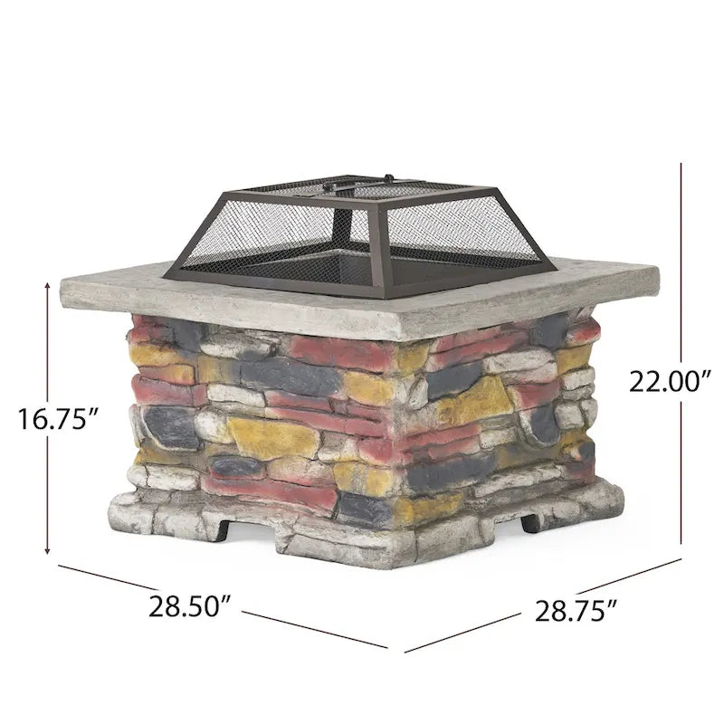 Ensemble de 5 chaises berçantes Adirondack Marrion Outdoor avec foyer extérieur par Christopher Knight Home