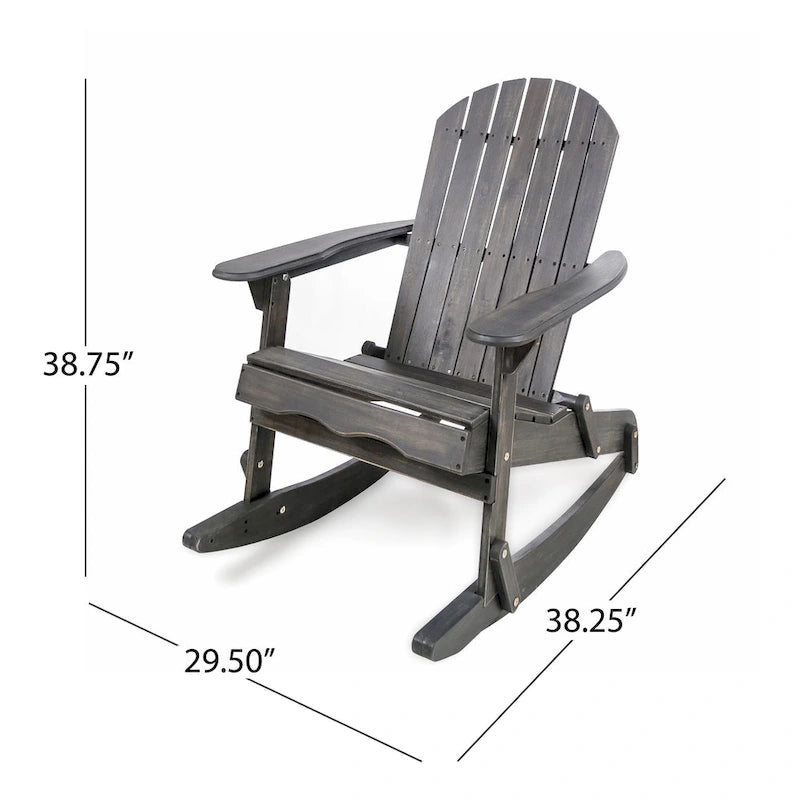 Ensemble de 5 chaises berçantes Adirondack Marrion Outdoor avec foyer extérieur par Christopher Knight Home