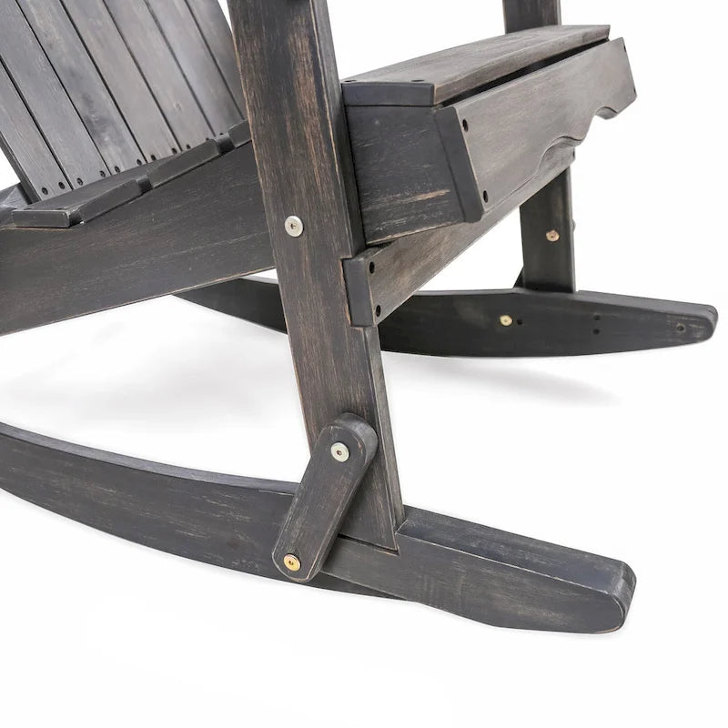 Ensemble de 5 chaises berçantes Adirondack Marrion Outdoor avec foyer extérieur par Christopher Knight Home