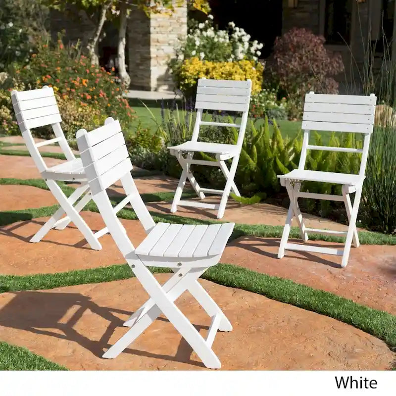 Chaises de salle à manger pliantes d'extérieur Positano en bois d'acacia (lot de 4) par Christopher Knight Home