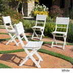 Chaises de salle à manger pliantes d'extérieur Positano en bois d'acacia (lot de 4) par Christopher Knight Home