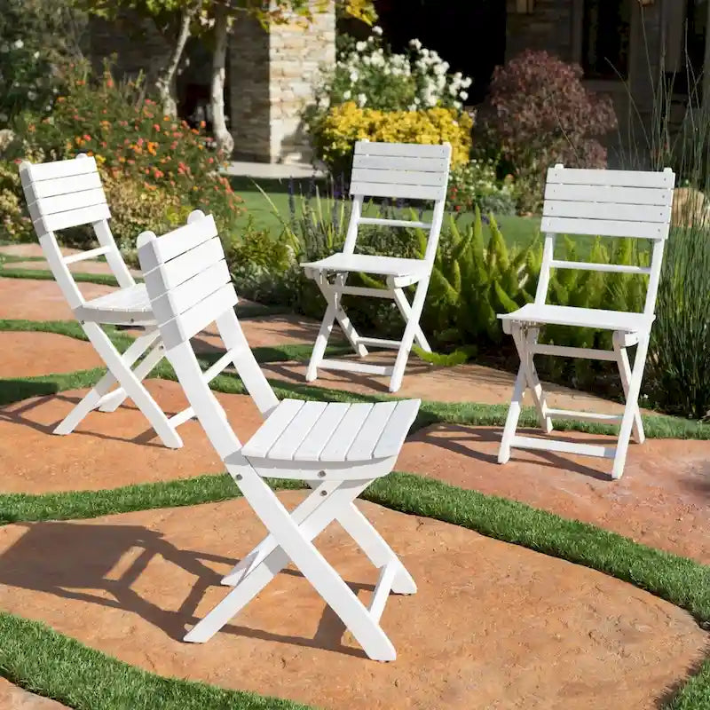 Chaises de salle à manger pliantes d'extérieur Positano en bois d'acacia (lot de 4) par Christopher Knight Home