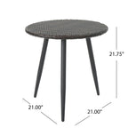 Ensemble de conversation rond en osier 3 pièces Iona Outdoor avec coussins par Christopher Knight Home