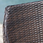 Ensemble de conversation rond en osier 3 pièces Iona Outdoor avec coussins par Christopher Knight Home