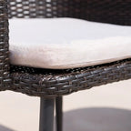 Ensemble de conversation rond en osier 3 pièces Iona Outdoor avec coussins par Christopher Knight Home