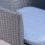 Ensemble de conversation rond en osier 3 pièces Iona Outdoor avec coussins par Christopher Knight Home
