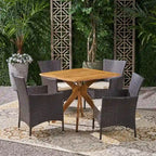 Ensemble de salle à manger d'extérieur Montserrat 5 pièces en bois et osier par Christopher Knight Home