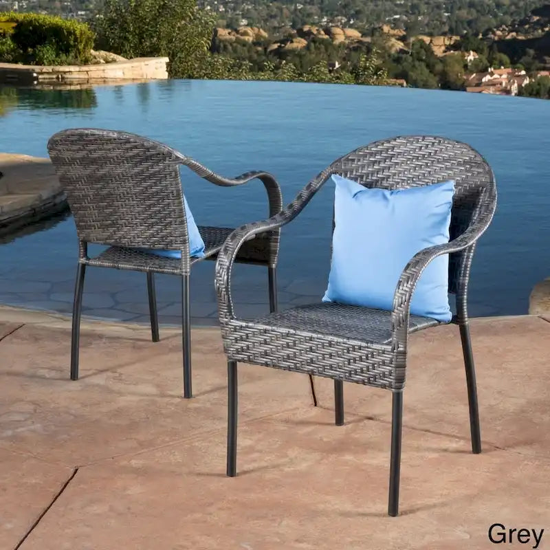 Fauteuil d'extérieur en osier tressé Sunset (lot de 2) par Christopher Knight Home