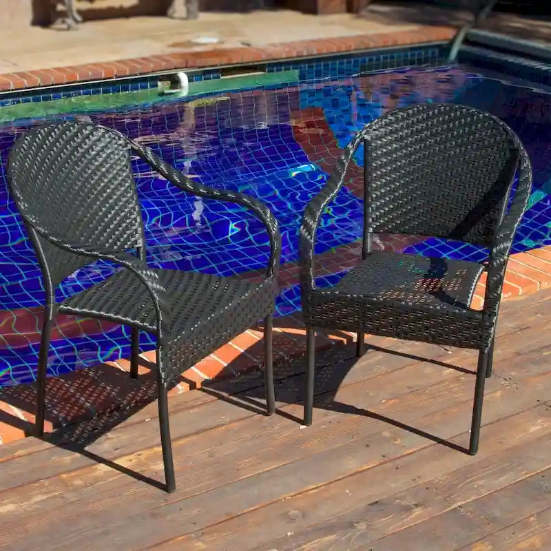 Fauteuil d'extérieur en osier tressé Sunset (lot de 2) par Christopher Knight Home