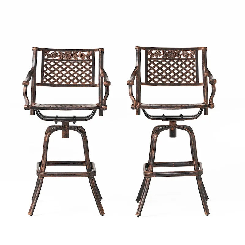 Tabouret de bar Sebastian en fonte d'aluminium (lot de 2) par Christopher Knight Home