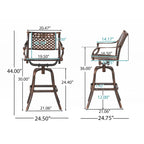 Tabouret de bar Sebastian en fonte d'aluminium (lot de 2) par Christopher Knight Home