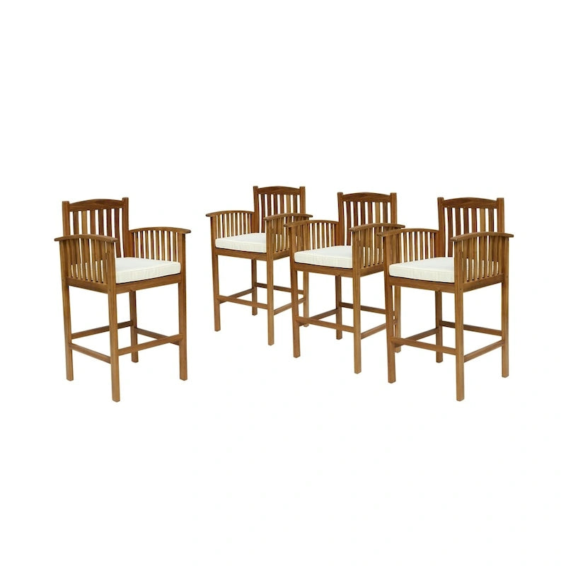 Tabourets de bar d'extérieur Casa en bois d'acacia de 117 cm (ensemble de 4) par Christopher Knight Home