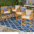Tabourets de bar d'extérieur Casa en bois d'acacia de 117 cm (ensemble de 4) par Christopher Knight Home