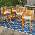 Tabourets de bar d'extérieur Casa en bois d'acacia de 117 cm (ensemble de 4) par Christopher Knight Home