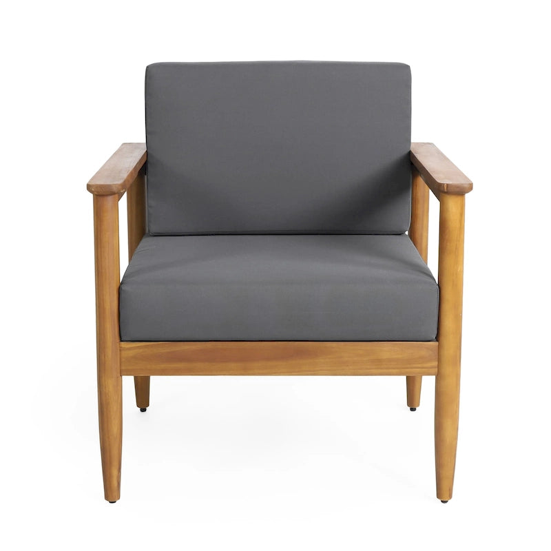 Fauteuil club d'extérieur Magnolia en bois d'acacia avec coussins, par Christopher Knight Home