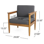Fauteuil club d'extérieur Magnolia en bois d'acacia avec coussins, par Christopher Knight Home