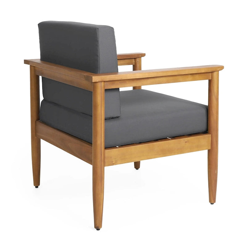 Fauteuil club d'extérieur Magnolia en bois d'acacia avec coussins, par Christopher Knight Home