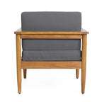 Fauteuil club d'extérieur Magnolia en bois d'acacia avec coussins, par Christopher Knight Home