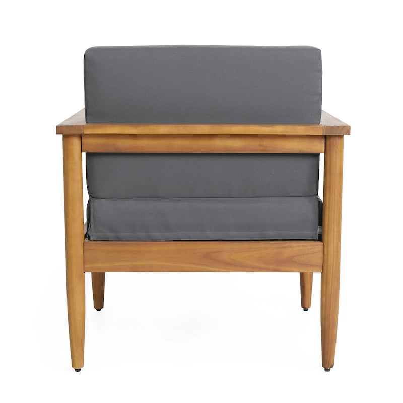 Fauteuil club d'extérieur Magnolia en bois d'acacia avec coussins, par Christopher Knight Home
