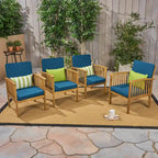 Fauteuils club d'extérieur Casa Acacia en bois d'acacia (ensemble de 4) par Christopher Knight Home