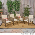 Fauteuils club d'extérieur Casa Acacia en bois d'acacia (ensemble de 4) par Christopher Knight Home