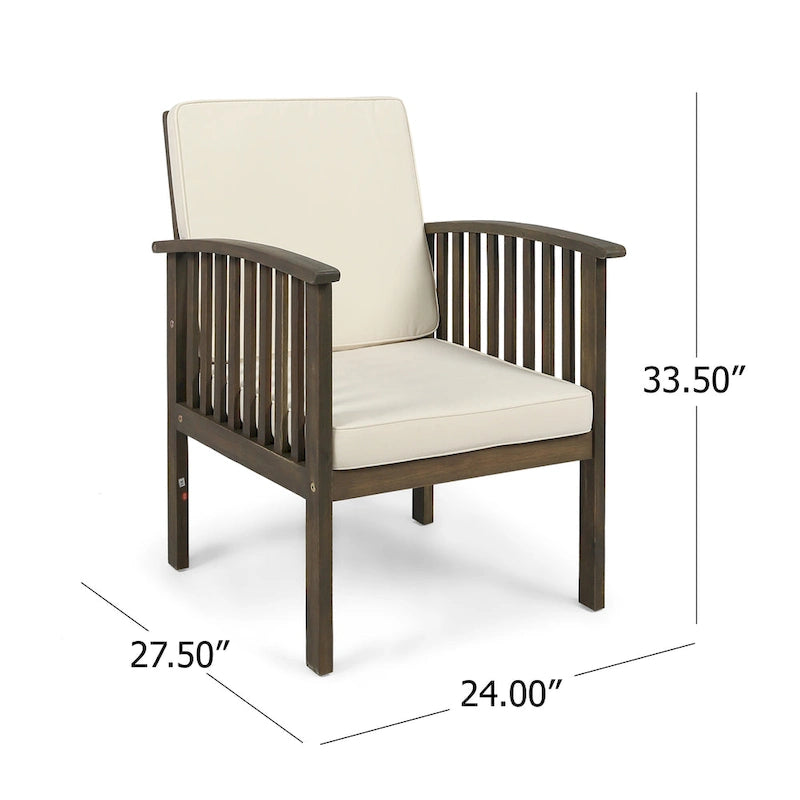 Fauteuils club d'extérieur Casa Acacia en bois d'acacia (ensemble de 4) par Christopher Knight Home
