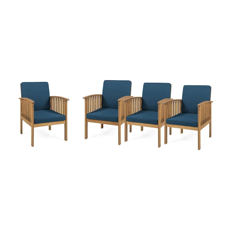 Fauteuils club d'extérieur Casa Acacia en bois d'acacia (ensemble de 4) par Christopher Knight Home