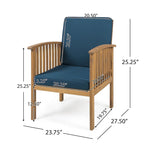 Fauteuils club d'extérieur Casa Acacia en bois d'acacia (ensemble de 4) par Christopher Knight Home
