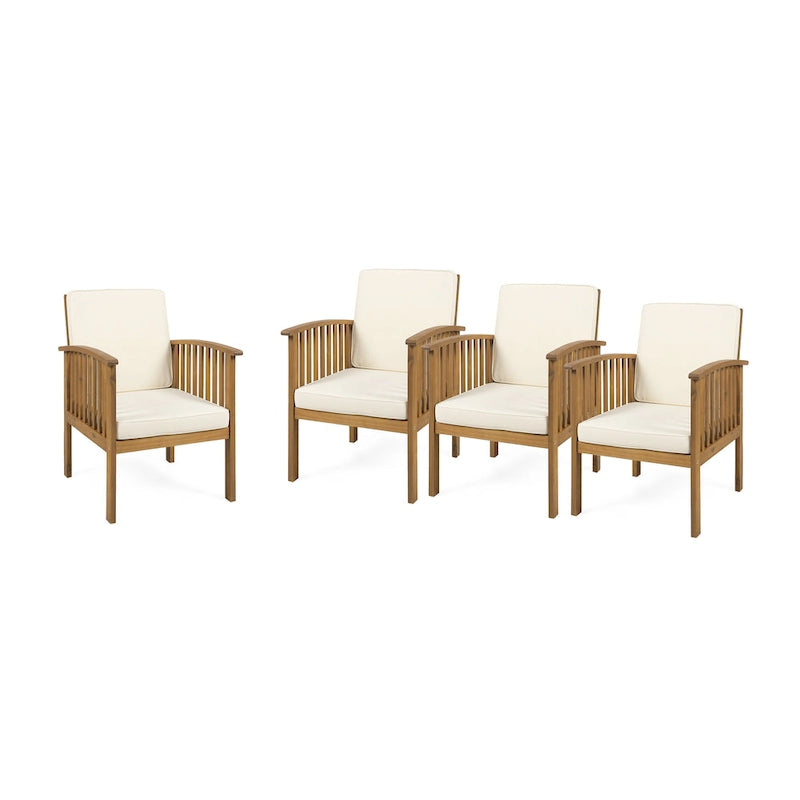 Fauteuils club d'extérieur Casa Acacia en bois d'acacia (ensemble de 4) par Christopher Knight Home