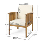 Fauteuils club d'extérieur Casa Acacia en bois d'acacia (ensemble de 4) par Christopher Knight Home