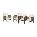 Fauteuils club d'extérieur Casa Acacia en bois d'acacia (ensemble de 4) par Christopher Knight Home