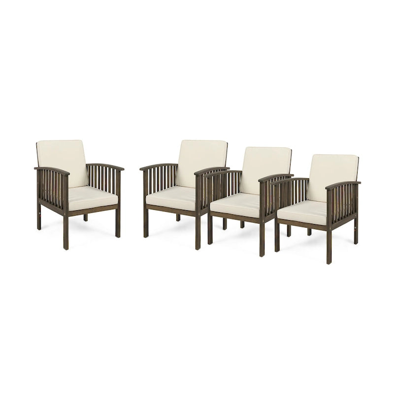 Fauteuils club d'extérieur Casa Acacia en bois d'acacia (ensemble de 4) par Christopher Knight Home