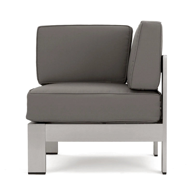 Ensemble canapé d'angle en aluminium en forme de U 11 places et pouf Cape Coral Outdoor de Christopher Knight Home