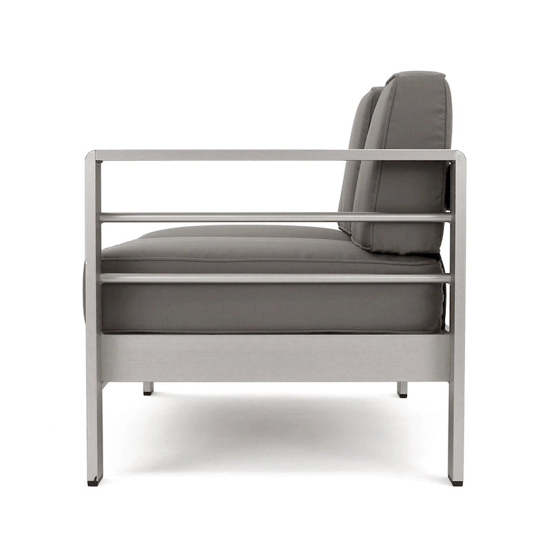 Ensemble canapé d'angle en aluminium en forme de U 11 places et pouf Cape Coral Outdoor de Christopher Knight Home