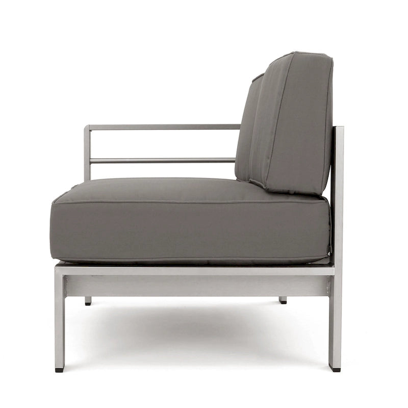 Ensemble canapé d'angle en aluminium en forme de U 11 places et pouf Cape Coral Outdoor de Christopher Knight Home