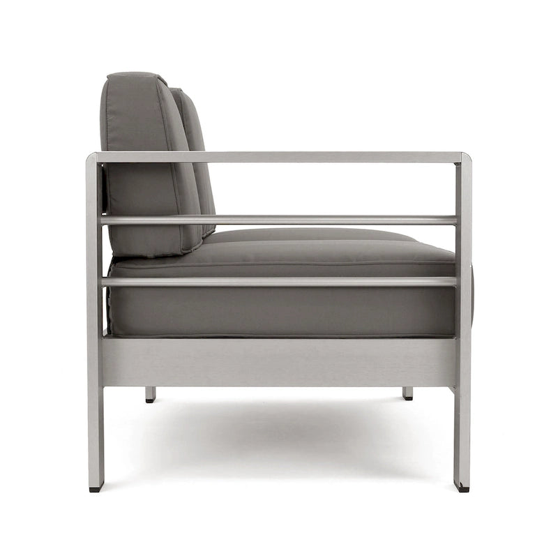 Ensemble canapé d'angle en aluminium en forme de U 11 places et pouf Cape Coral Outdoor de Christopher Knight Home