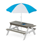 Table de pique-nique extérieure 3 en 1 pour enfants, en bois, avec parasol