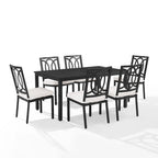 Ensemble de salle à manger d'extérieur Crosley Chambers 7 pièces en métal - Noir mat