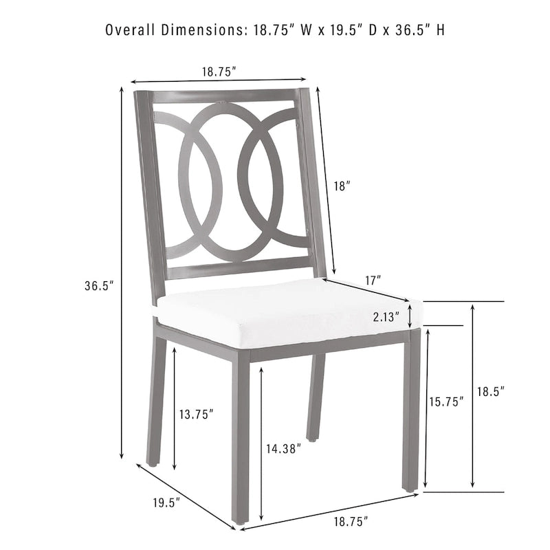Ensemble de salle à manger d'extérieur Crosley Chambers 7 pièces en métal - Noir mat
