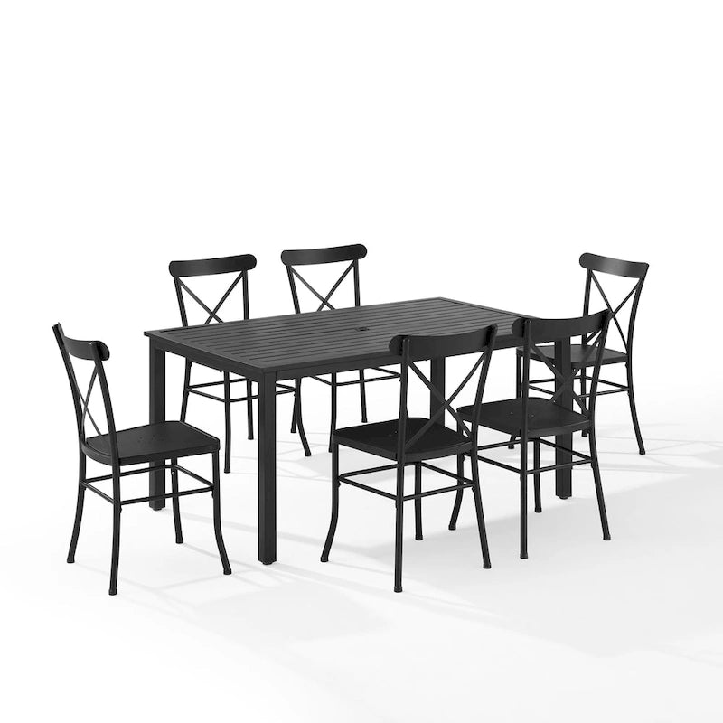 Ensemble de salle à manger d'extérieur en métal Crosley Astrid 7 pièces - 86 x 109 x 34,88