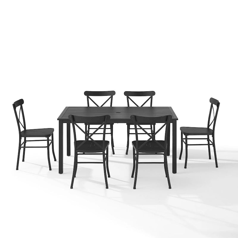 Ensemble de salle à manger d'extérieur en métal Crosley Astrid 7 pièces - 86 x 109 x 34,88
