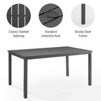 Ensemble de salle à manger d'extérieur en métal Crosley Astrid 7 pièces - 86 x 109 x 34,88